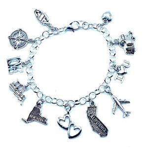 Long Distance Charm Bracelet Miles Apart State To State
